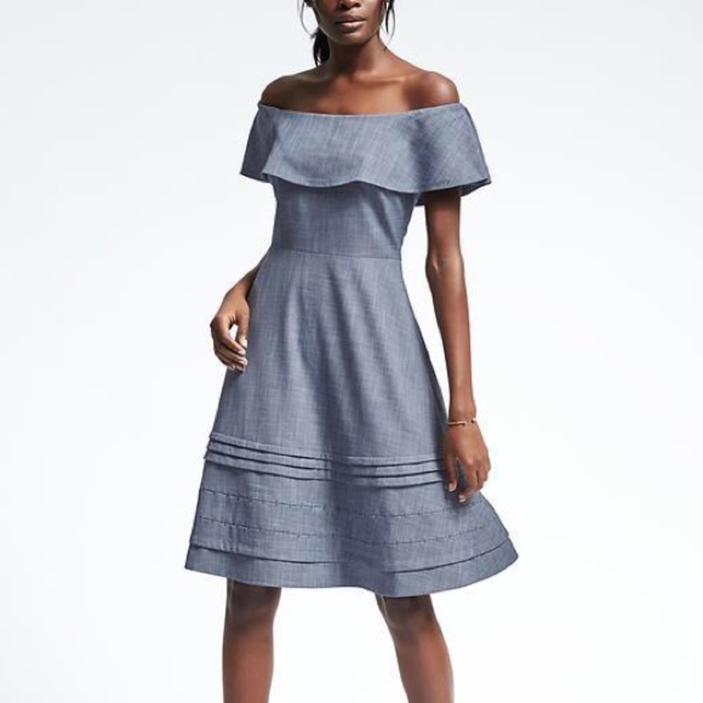 NWT Banana Republic off shoulder denim dress.